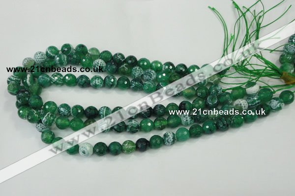 CAA713 15.5 inches 10mm faceted round fire crackle agate beads