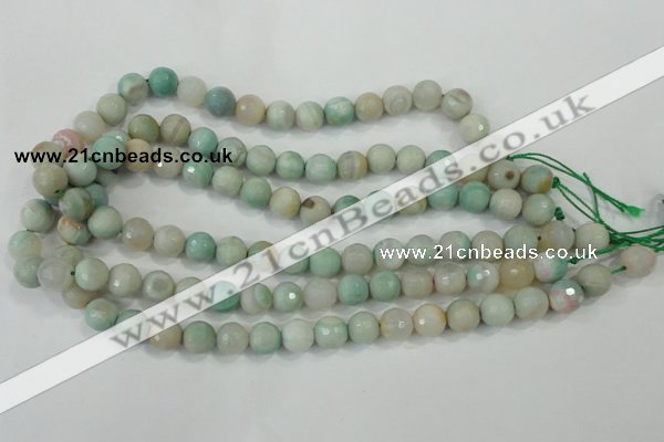 CAA715 15.5 inches 10mm faceted round fire crackle agate beads