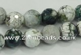 CAA720 15.5 inches 12mm faceted round fire crackle agate beads