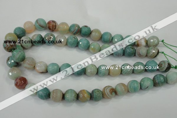 CAA725 15.5 inches 14mm faceted round fire crackle agate beads