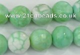 CAA728 15.5 inches 14mm faceted round fire crackle agate beads