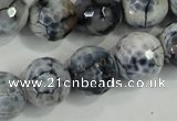 CAA730 15.5 inches 16mm faceted round fire crackle agate beads