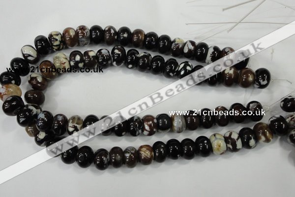 CAA733 15.5 inches 10*14mm rondelle fire crackle agate beads