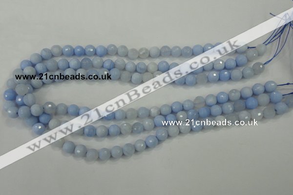 CAA735 15.5 inches 6mm faceted round blue lace agate beads wholesale