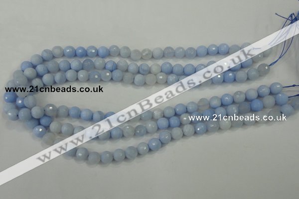 CAA736 15.5 inches 8mm faceted round blue lace agate beads wholesale