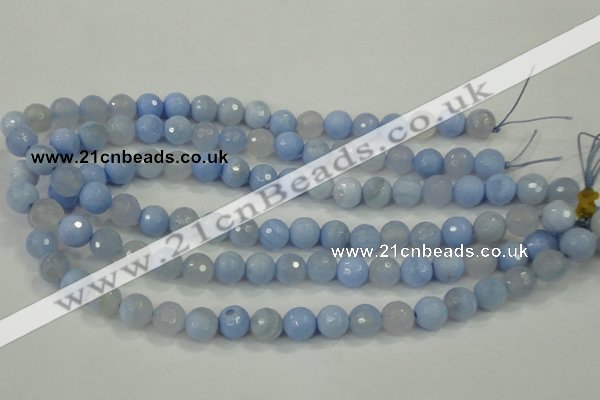 CAA737 15.5 inches 10mm faceted round blue lace agate beads wholesale