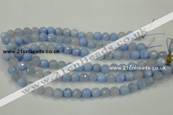 CAA738 15.5 inches 12mm faceted round blue lace agate beads wholesale