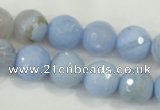 CAA739 15.5 inches 14mm faceted round blue lace agate beads wholesale