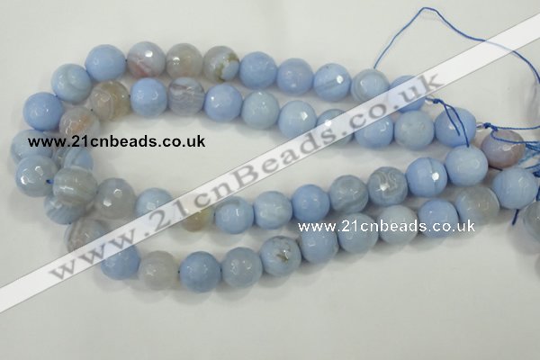 CAA740 15.5 inches 16mm faceted round blue lace agate beads wholesale