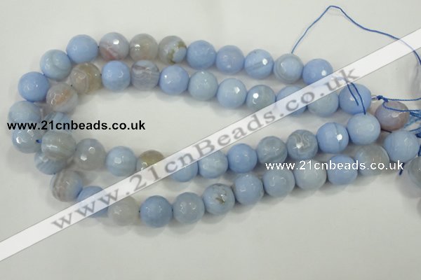 CAA741 15.5 inches 18mm faceted round blue lace agate beads