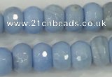 CAA742 15.5 inches 10*14mm faceted rondelle blue lace agate beads