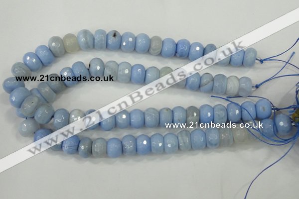 CAA742 15.5 inches 10*14mm faceted rondelle blue lace agate beads