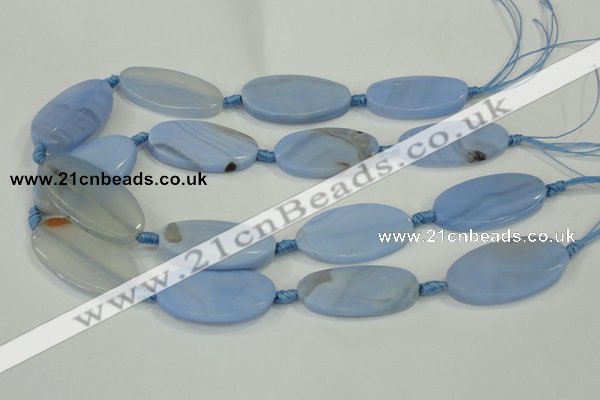 CAA743 15.5 inches 21*40mm oval blue lace agate beads wholesale