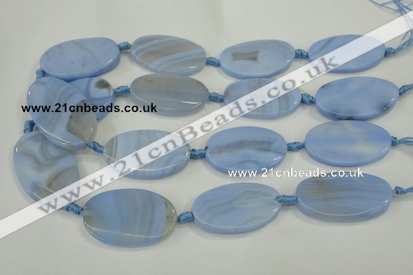 CAA744 15.5 inches 25*40mm oval blue lace agate beads wholesale