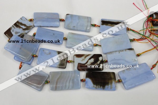 CAA748 15.5 inches 25*40mm rectangle blue lace agate beads wholesale