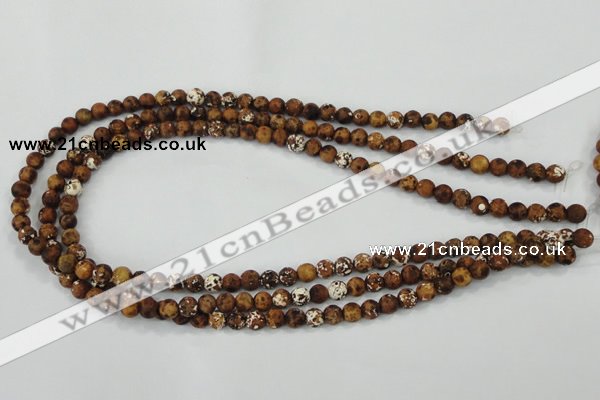 CAA750 15.5 inches 8mm round wooden agate beads wholesale