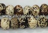 CAA755 15.5 inches 10*14mm rondelle wooden agate beads wholesale