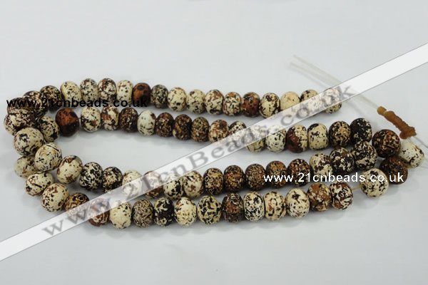 CAA755 15.5 inches 10*14mm rondelle wooden agate beads wholesale