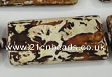 CAA757 15.5 inches 21*41mm rectangle wooden agate beads wholesale