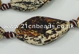 CAA758 15.5 inches 20*40mm twisted marquise wooden agate beads