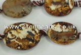 CAA760 15.5 inches 14*18mm twisted oval wooden agate beads