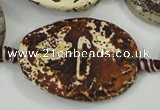 CAA762 15.5 inches 30*39mm twisted oval wooden agate beads