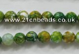 CAA790 15.5 inches 8mm faceted round fire crackle agate beads