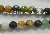 CAA791 15.5 inches 8mm faceted round fire crackle agate beads