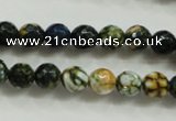 CAA792 15.5 inches 8mm faceted round fire crackle agate beads