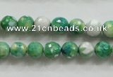 CAA793 15.5 inches 8mm faceted round fire crackle agate beads