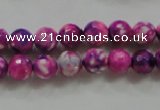 CAA795 15.5 inches 8mm faceted round fire crackle agate beads