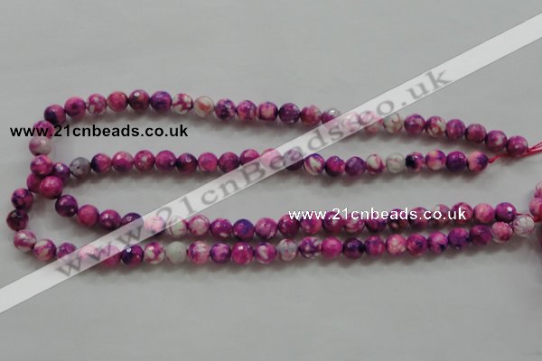 CAA795 15.5 inches 8mm faceted round fire crackle agate beads