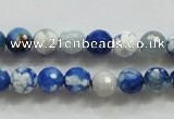 CAA796 15.5 inches 8mm faceted round fire crackle agate beads