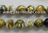 CAA797 15.5 inches 10mm faceted round fire crackle agate beads