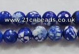 CAA798 15.5 inches 10mm faceted round fire crackle agate beads