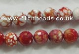 CAA799 15.5 inches 10mm faceted round fire crackle agate beads