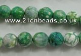 CAA800 15.5 inches 10mm faceted round fire crackle agate beads