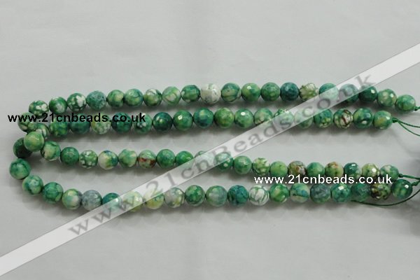 CAA800 15.5 inches 10mm faceted round fire crackle agate beads