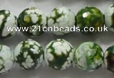 CAA808 15.5 inches 14mm faceted round fire crackle agate beads