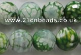 CAA810 15.5 inches 16mm faceted round fire crackle agate beads