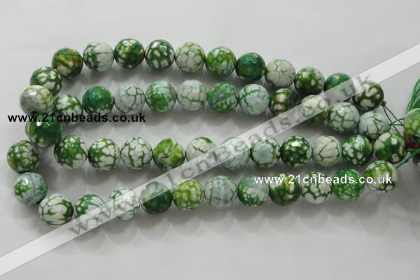 CAA810 15.5 inches 16mm faceted round fire crackle agate beads