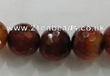 CAA814 15.5 inches 16mm faceted round fire crackle agate beads