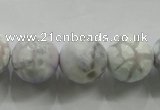 CAA815 15.5 inches 16mm faceted round fire crackle agate beads