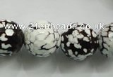 CAA821 15.5 inches 18mm faceted round fire crackle agate beads