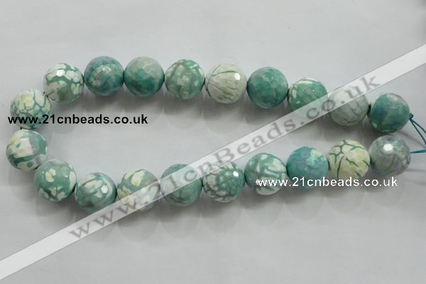 CAA823 15.5 inches 20mm faceted round fire crackle agate beads