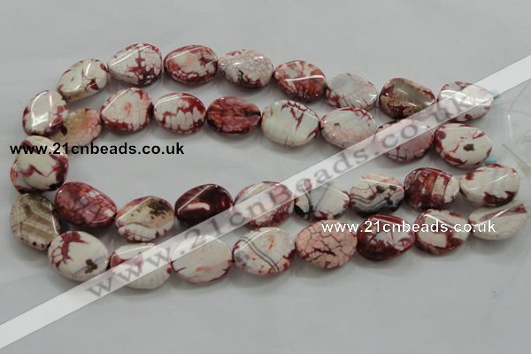 CAA835 15.5 inches 15*20mm twisted oval fire crackle agate beads