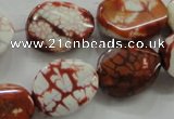 CAA836 15.5 inches 15*20mm twisted oval fire crackle agate beads