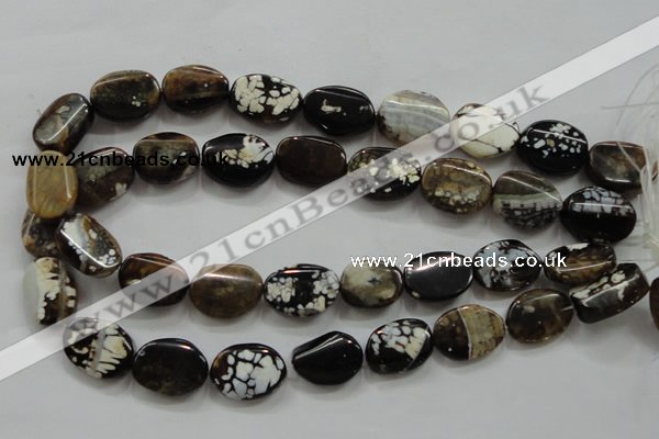 CAA837 15.5 inches 15*20mm twisted oval fire crackle agate beads