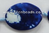 CAA847 15.5 inches 30*40mm twisted oval fire crackle agate beads