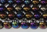 CAA850 15.5 inches 10mm round AB-color black agate beads